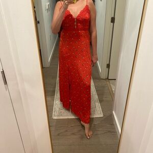 Free People Red Floral Maxi Dress